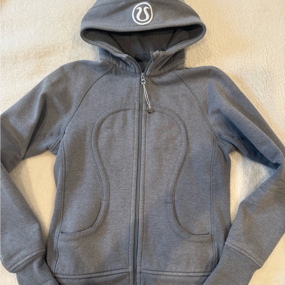 Lululemon Scuba Full Zip Heather Gray Ltd Edition Sparkle Hoodie Womens Sz 8